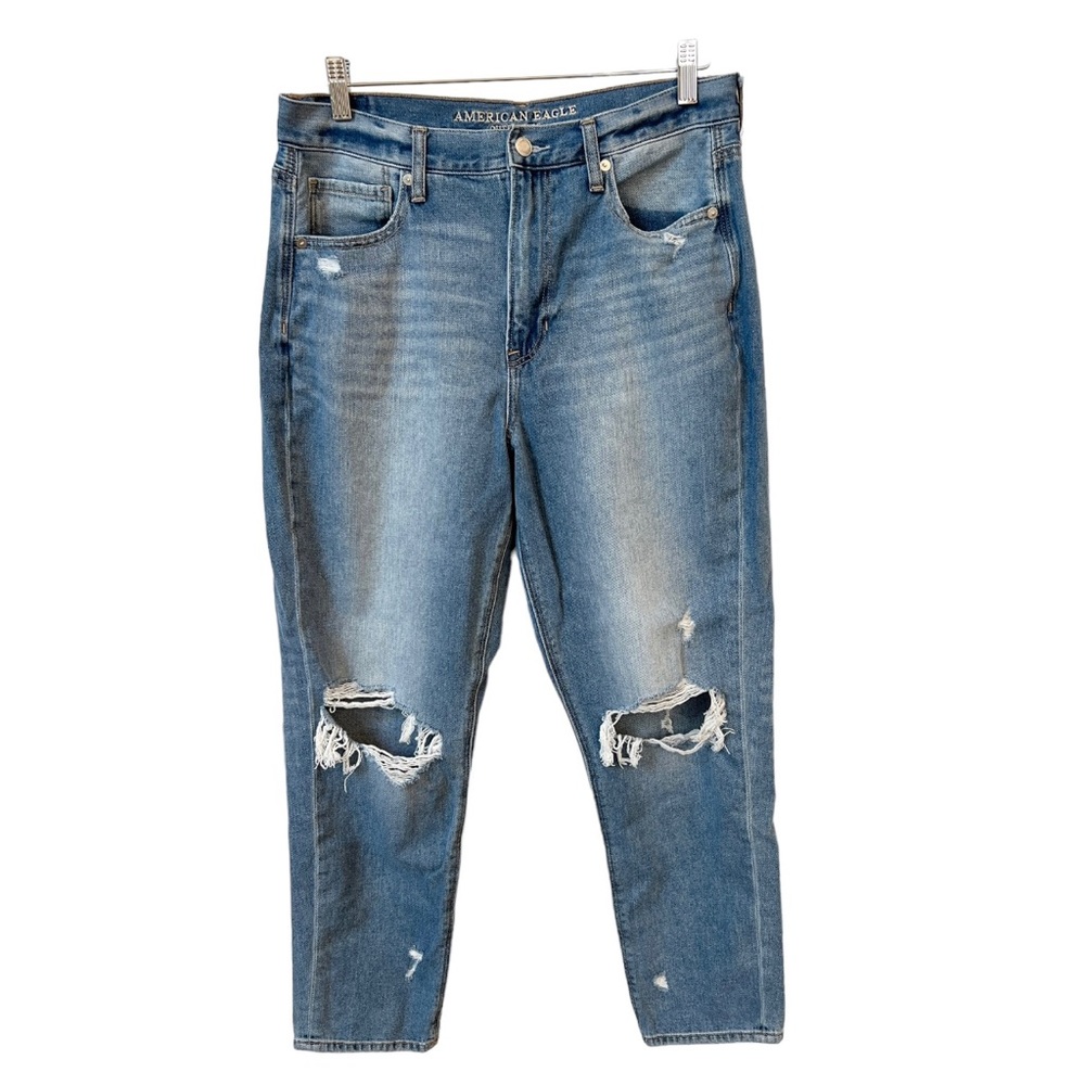 American Eagle mom jeans destroyed